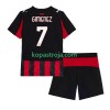 Billiga Fotbollströjor AC Milan Santiago Gimenez 7 Barn Hemma tröja 2025/26 Kortärmad
